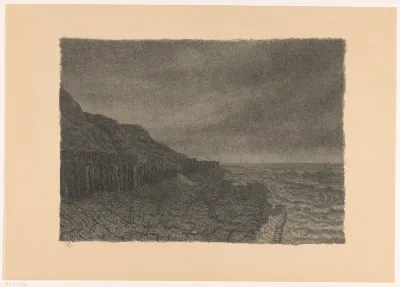 Gezicht op een strandhoofd van basalt