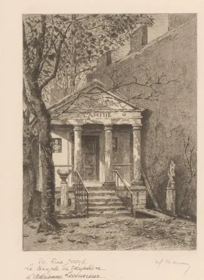 Gezicht op een tempel in 20 rue Jacob in Parijs