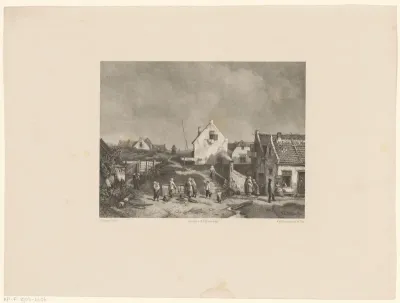 Gezicht op een vissersdorp