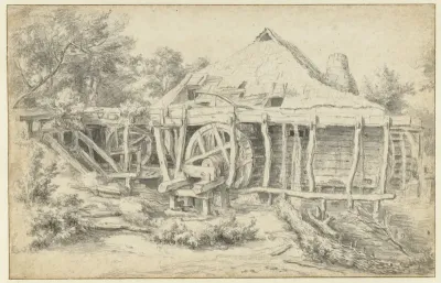 Gezicht op een watermolen