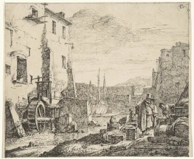 Gezicht op een watermolen