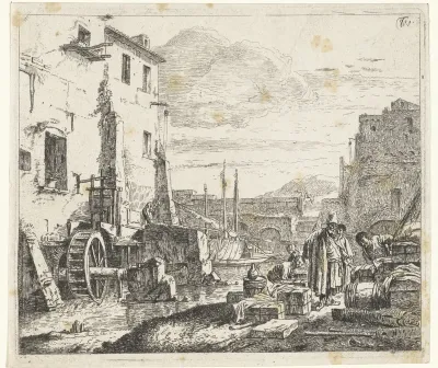 Gezicht op een watermolen