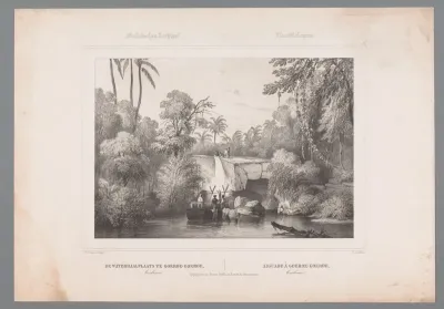 Gezicht op een waterval in Goeroe-Goeroe te Ambon