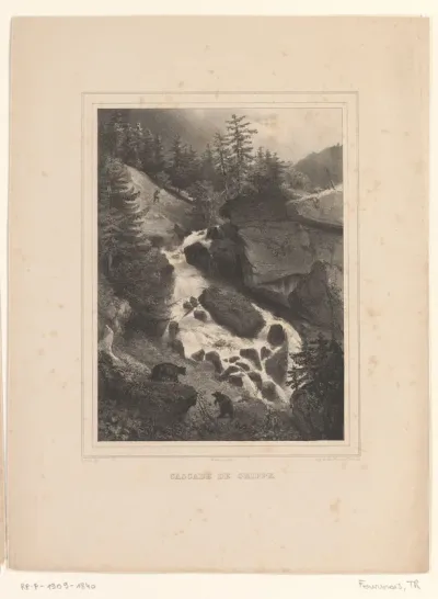 Gezicht op een waterval nabij Grippe