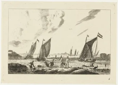 Gezicht op een waterweg landinwaarts