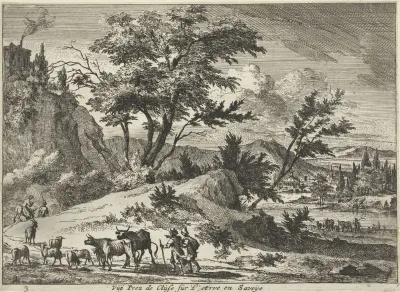 Gezicht op een weg bij Cluses aan de Arve, Savoie