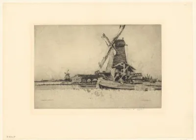 Gezicht op een Zaanse zaagmolen