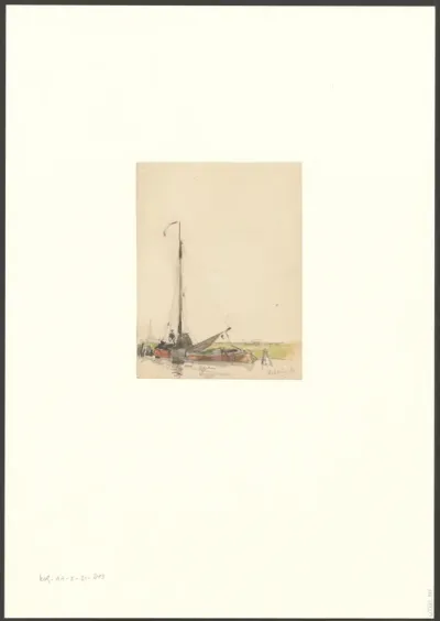 Gezicht op een zeilboot op de Schinkel