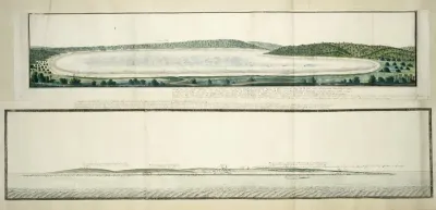 Gezicht op een zoutpan, nabij de monding van de Swartkopsrivier