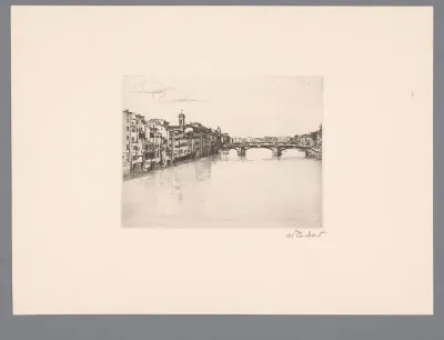 Gezicht op Florence vanaf de Arno
