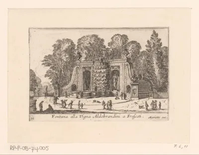 Gezicht op fontein bij Villa Aldobrandini