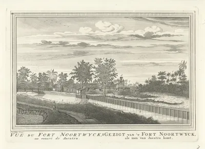 Gezicht op fort Noordwijk in Jakarta