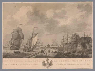 Gezicht op Fort Rammekens vanaf de dijk, 1781
