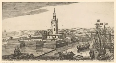 Gezicht op fort Weichselmünde