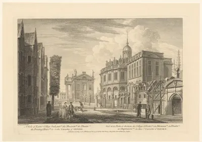 Gezicht op gebouwen aan Broad Street te Oxford