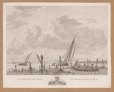 Gezicht op Geertruidenberg vanaf water Salmsteke