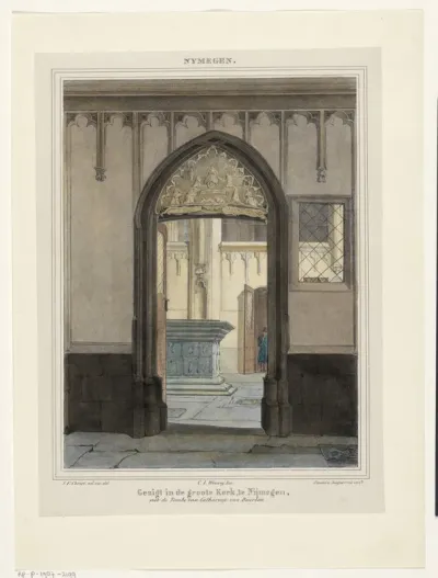 Gezicht op graftombe in de Stevenskerk in Nijmegen