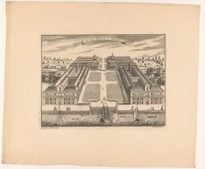 Gezicht op Greenwich Hospital in Londen