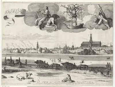 Gezicht op Haarlem A, midden blad