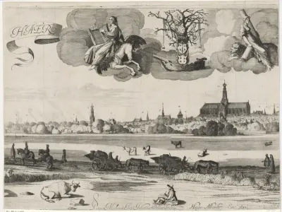 Gezicht op Haarlem C, midden blad