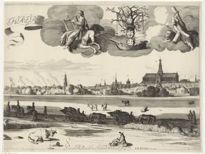 Gezicht op Haarlem (middelste blad)