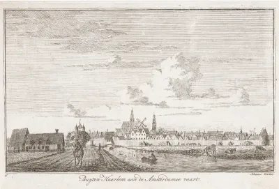 Gezicht op Haarlem over de Amsterdamse vaart