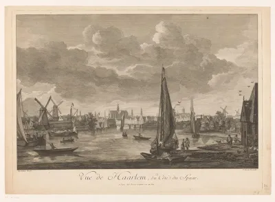 Gezicht op Haarlem vanaf het Spaarne