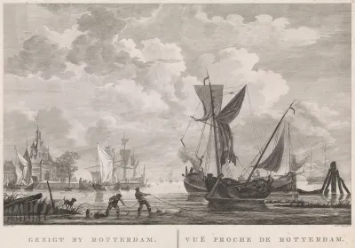 Gezicht op haven te Rotterdam