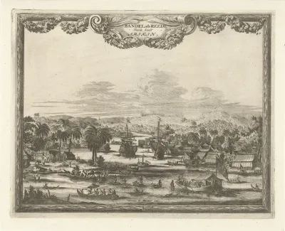 Gezicht op haven van Arakan