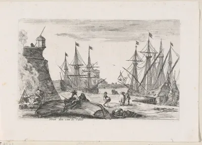 Gezicht op haven van Calais