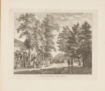 Gezicht op herberg Oud Rome ten westen van Beverwijk