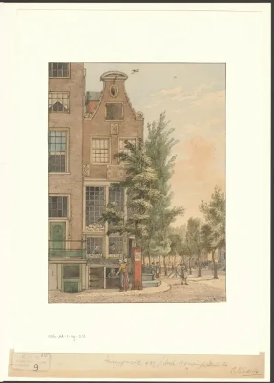Gezicht op Herengracht 439, hoek Koningsplein