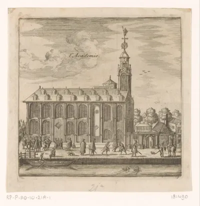 Gezicht op het Academiegebouw te Leiden