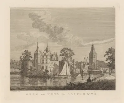 Gezicht op het adellijk huis te Oosterwijk