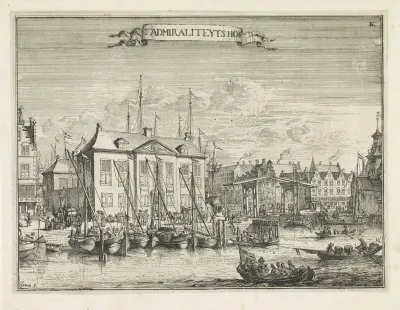 Gezicht op het Admiraliteitshof te Rotterdam