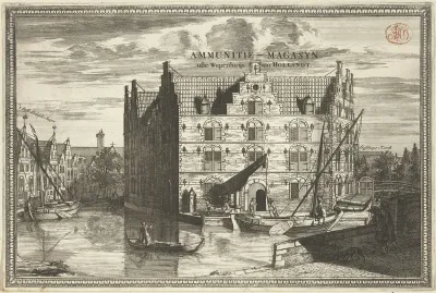 Gezicht op het Armamentarium te Delft