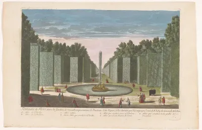 Gezicht op het Bassin de Flore in de Tuin van Versailles