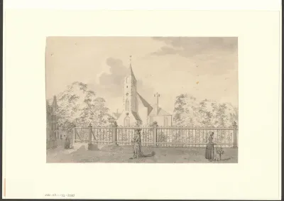 Gezicht op het Begijnhof met de Engelse Kerk