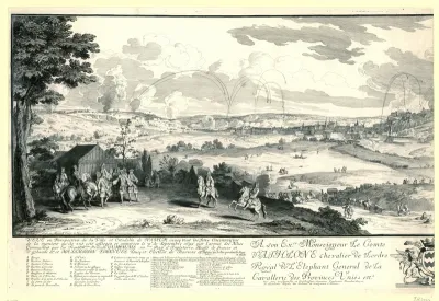 Gezicht op het beleg van Namen (linkerhelft), 1695