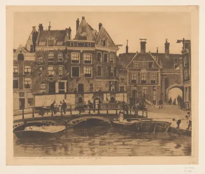 Gezicht op het Beurspleintje in Amsterdam