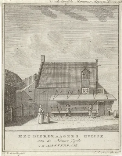 Gezicht op het Bierdragershuisje te Amsterdam