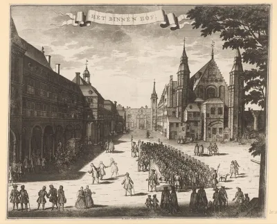 Gezicht op het Binnenhof in Den Haag