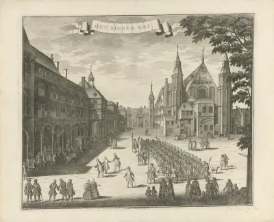 Gezicht op het Binnenhof te Den Haag