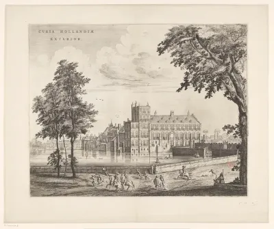 Gezicht op het Binnenhof te Den Haag