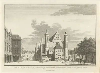 Gezicht op het Binnenhof te Den Haag