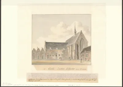 Gezicht op het binnenhof van het Cellezustersklooster