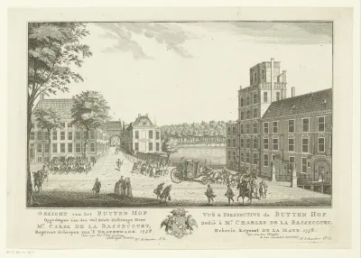 Gezicht op het Buitenhof te Den Haag