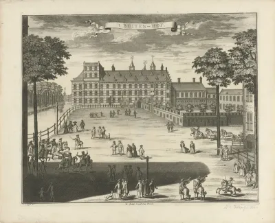 Gezicht op het Buitenhof te Den Haag