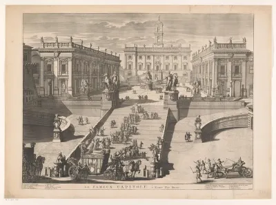 Gezicht op het Capitool te Rome