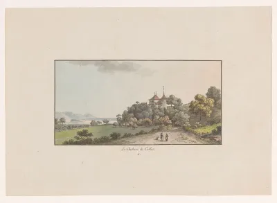 Gezicht op het Chateau de Cerlier te Erlach